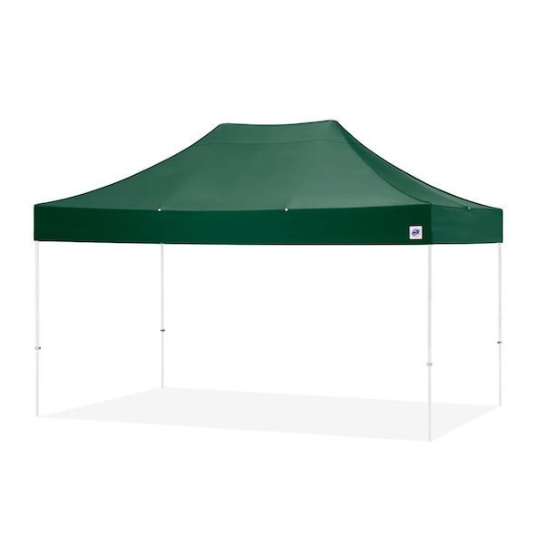 TAA Compliant Eclipse Shelter, 10' W x 15' L, White Steel Frame, Forest Green Top